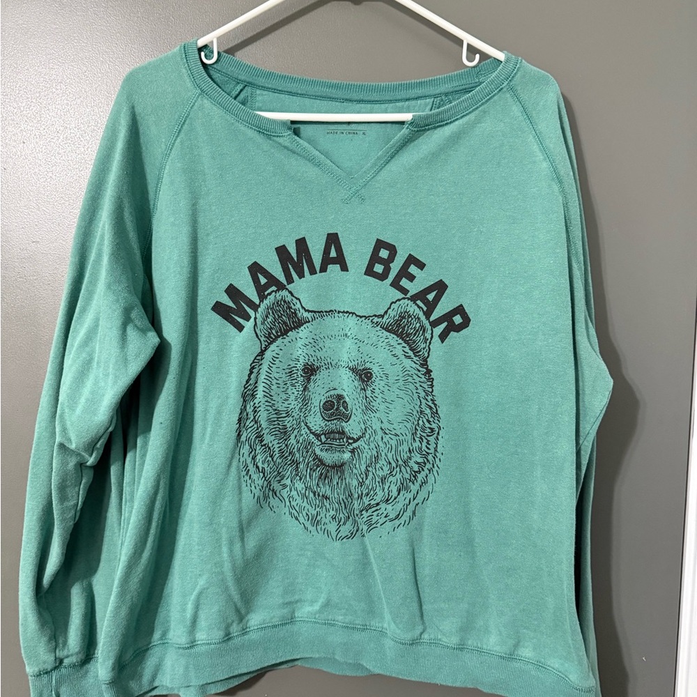 Mama Bear State of Mind Teal Sweatshirt